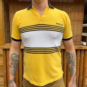 Vintage 80s Ralph Lauren Polo Sport Color Block Pique Polo